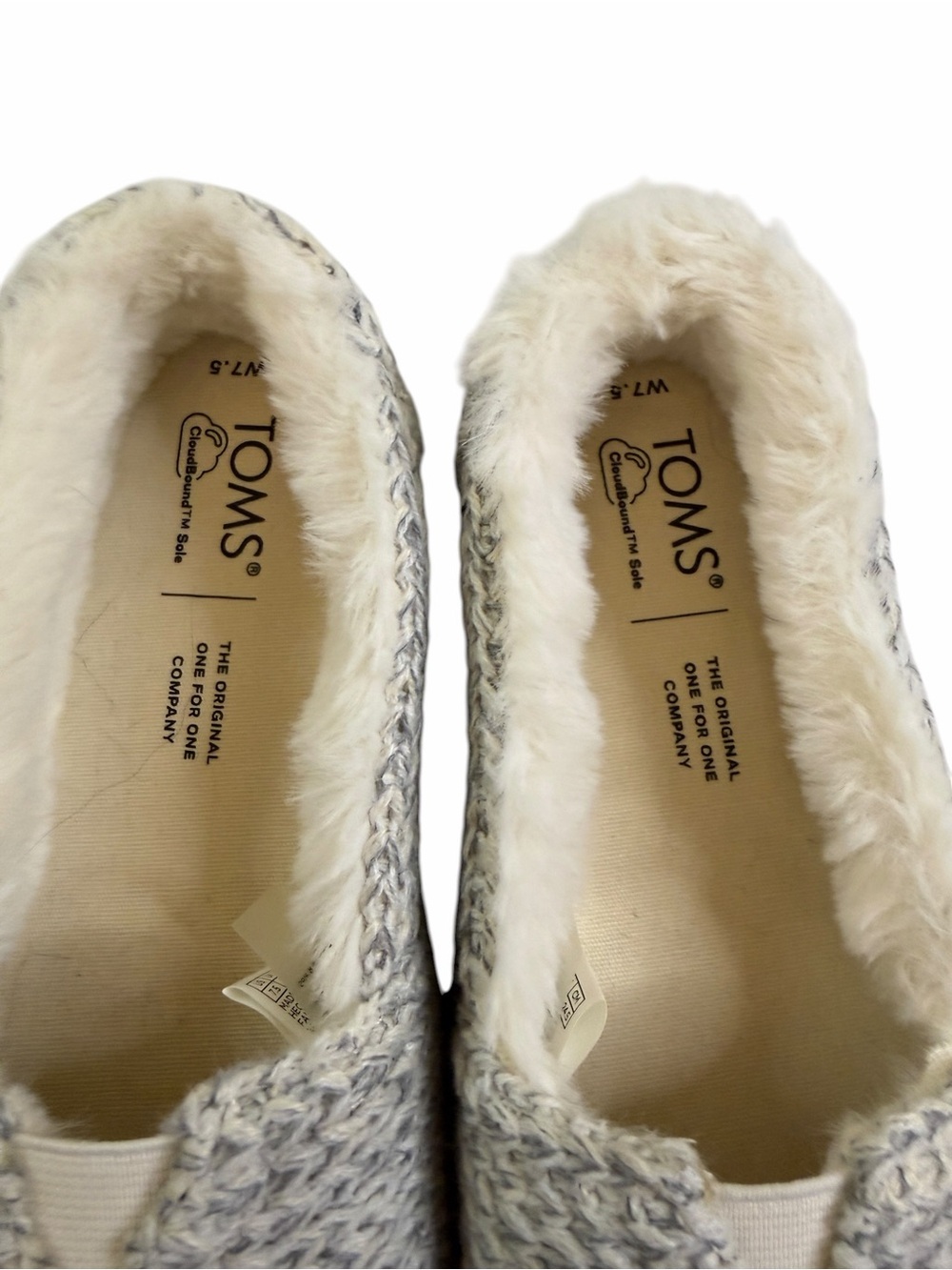 TOMS Women's Knit Slip-On Flats in Heathered Gray - Picture 2 of 6